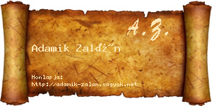Adamik Zalán névjegykártya