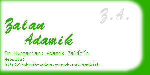 zalan adamik business card